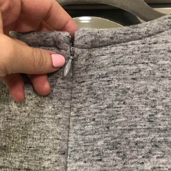 J. Crew Size 14 A Line Gray Dress Velvet Tie Belt EUC Back Zip Midi Length G8476 - Picture 14 of 14